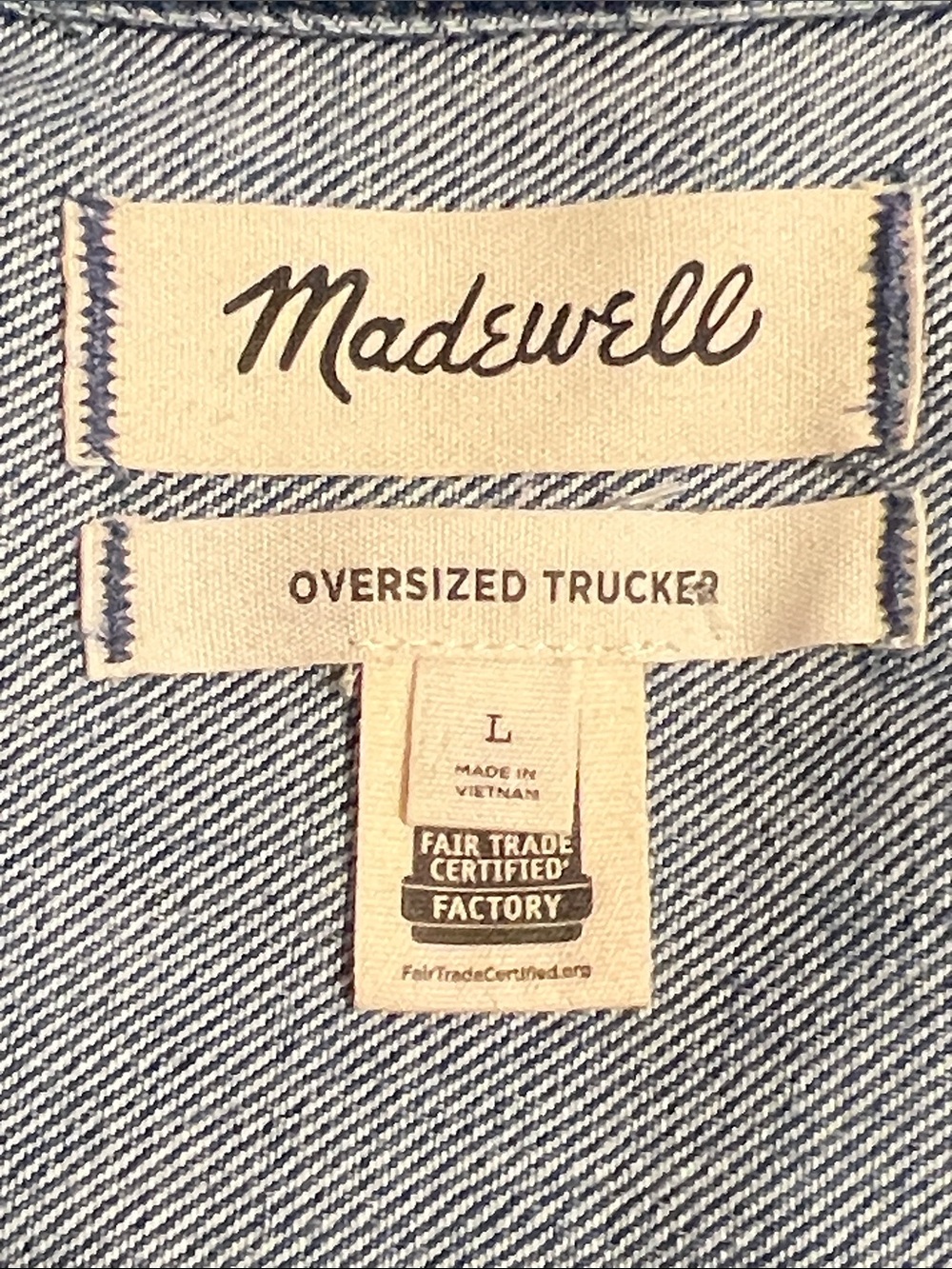 Madewell Belted Oversized Trucker Jean Jacket - Medium - Reston Wash - Picture 6 of 7